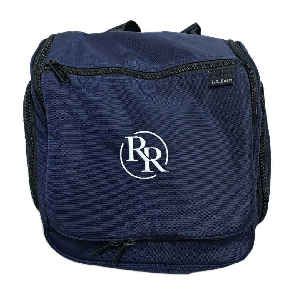LL Bean Personal Travel Bag Toiletry Organizer Hanging Shower Blue Medium